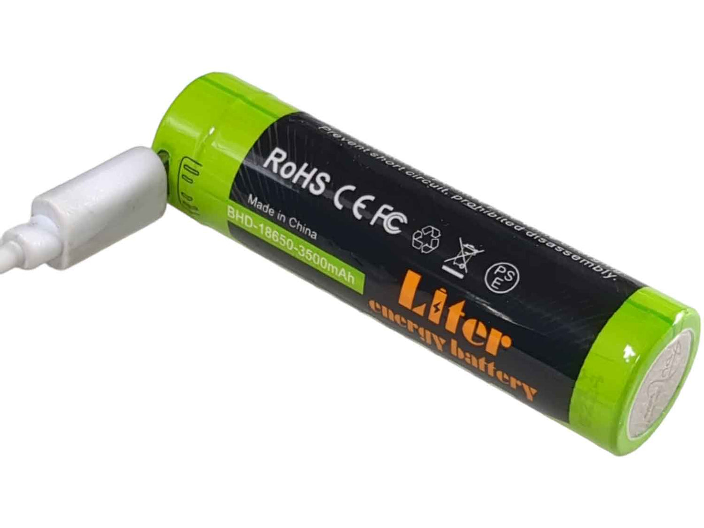 18650 Rechargeable Li-ion Battery with Micro-USB Port
